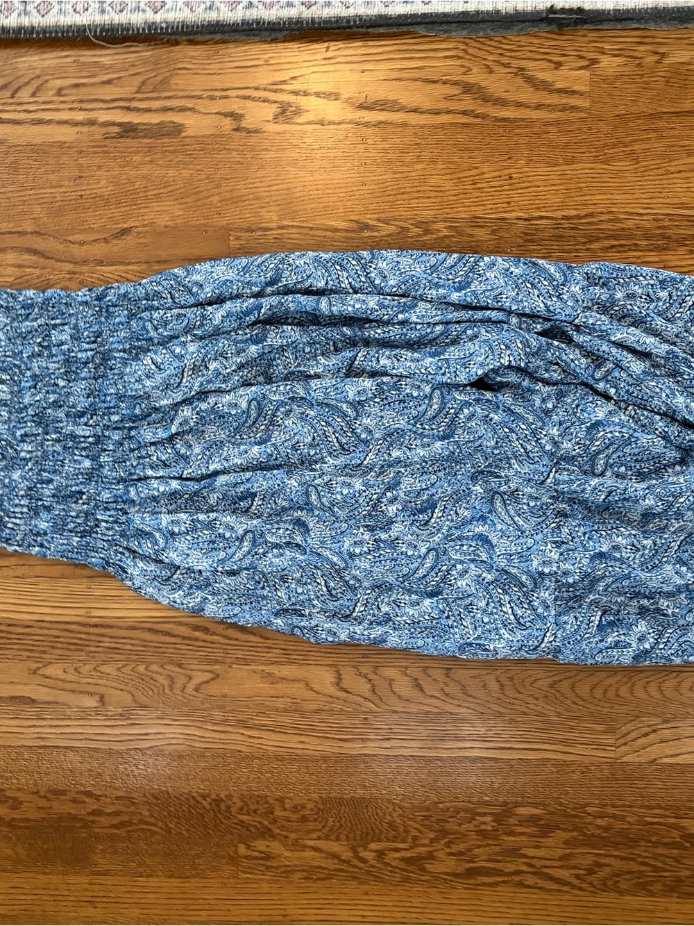 H&M Blue Paisley Tiered Maxi Skirt